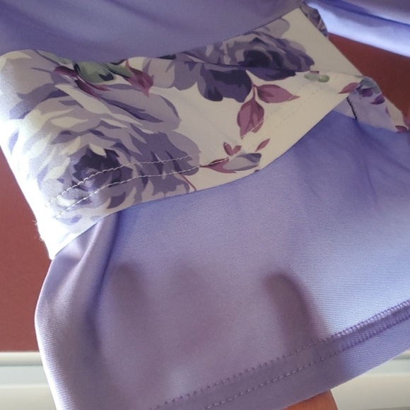 Lily by Firmiana oversized lavender and floral tunic XL - Picture 7 of 10